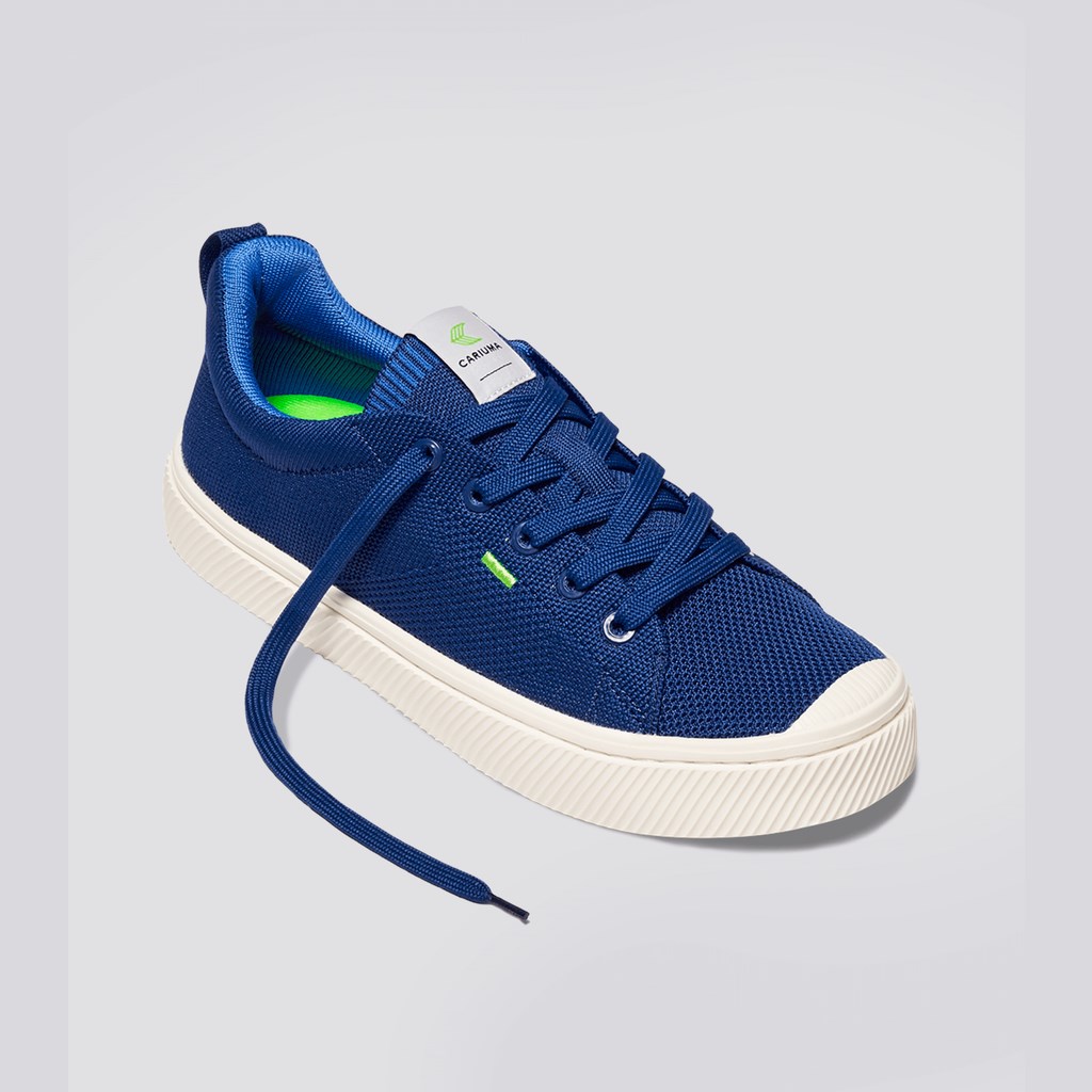 IBI Cariuma Low Top Bamboo Weave Knit Bleu Femme | GNQ-9802522